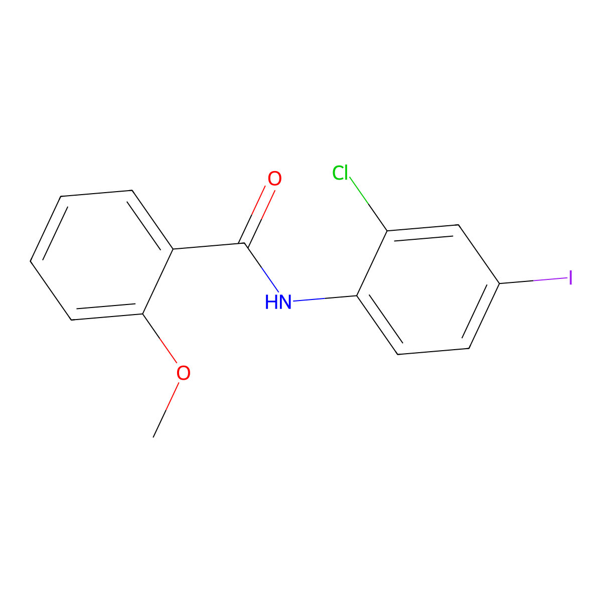 N-(2-chloro-4-iodophenyl)-2-methoxybenzamide molecular structure, CAS 424809-15-4