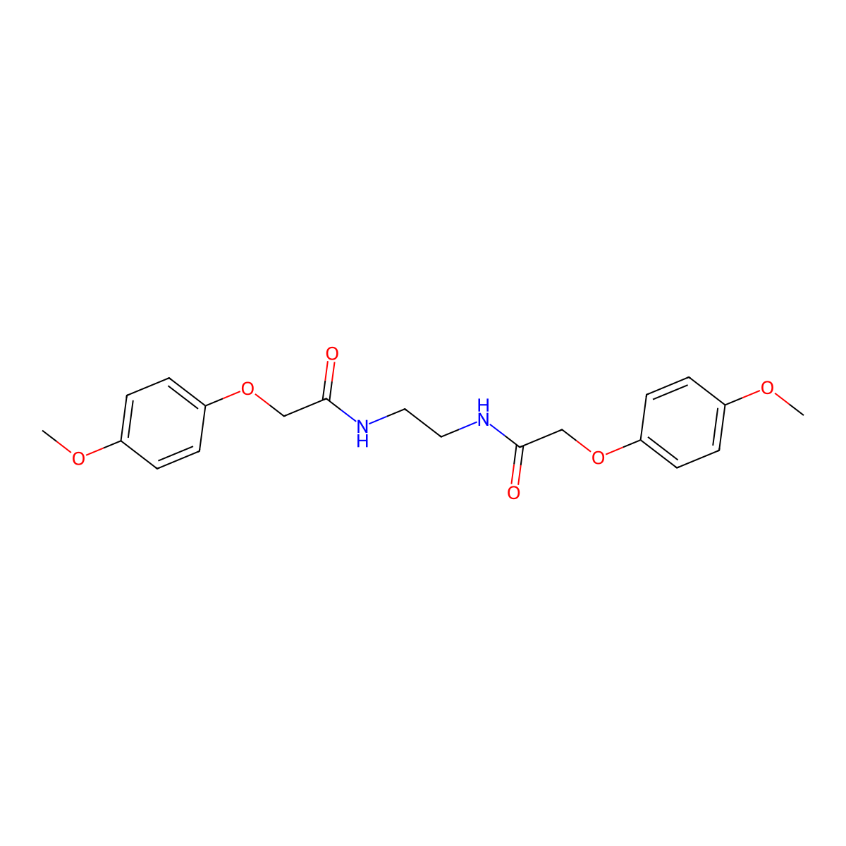 2-(4-methoxyphenoxy)-N-[2-[[2-(4-methoxyphenoxy)acetyl]amino]ethyl]acetamide molecular structure, CAS 424809-49-4