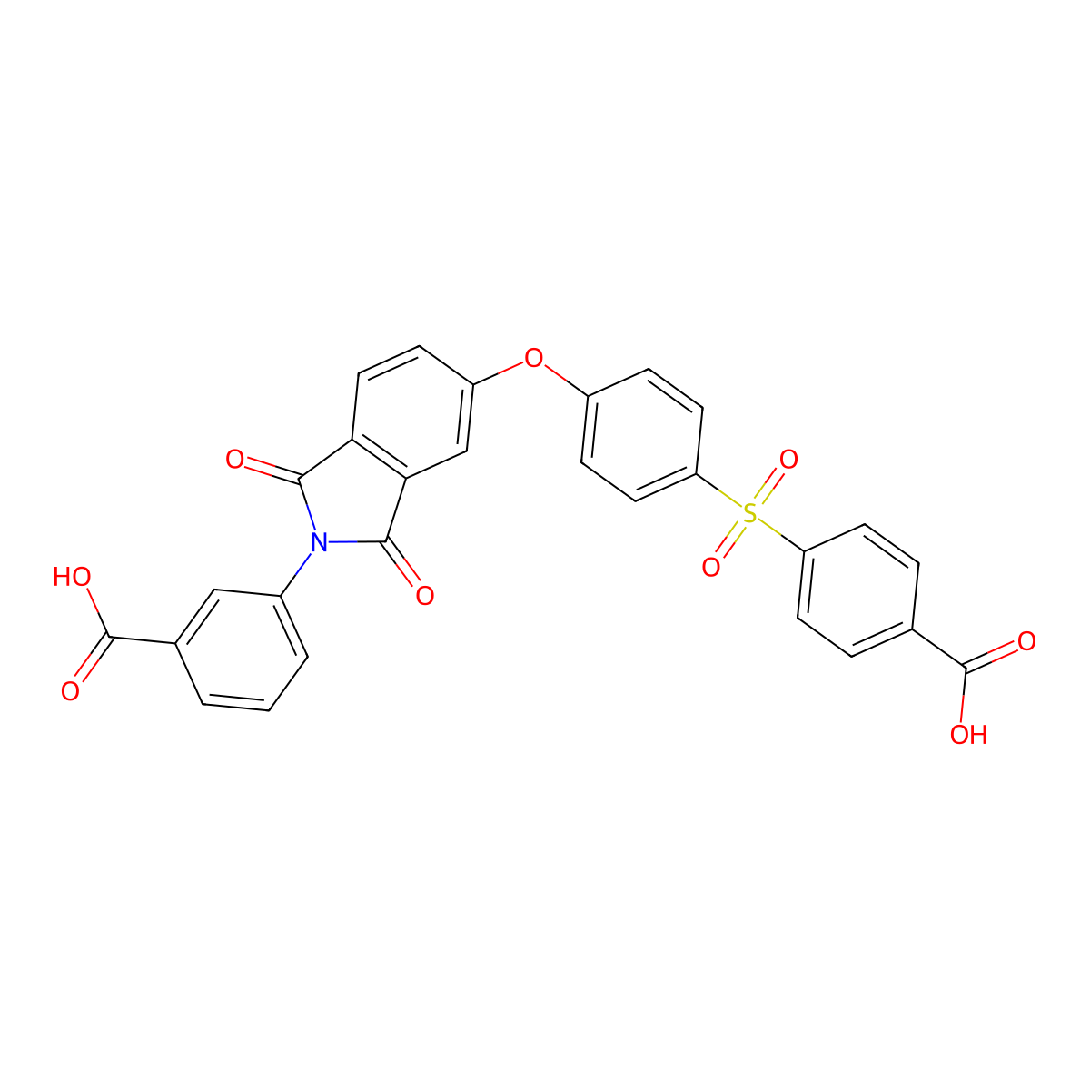3-(5-{4-[(4-carboxyphenyl)sulfonyl]phenoxy}-1,3-dioxo-1,3-dihydro-2H-isoindol-2-yl)benzoic acid molecular structure, CAS 424809-56-3