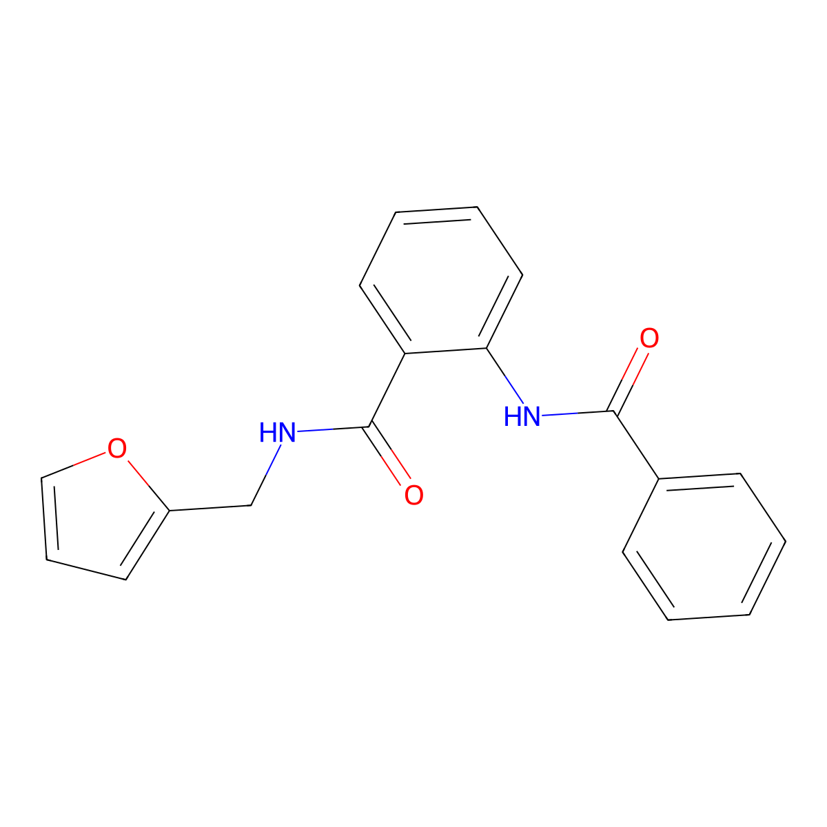 2-benzamido-N-(furan-2-ylmethyl)benzamide molecular structure, CAS 424809-60-9