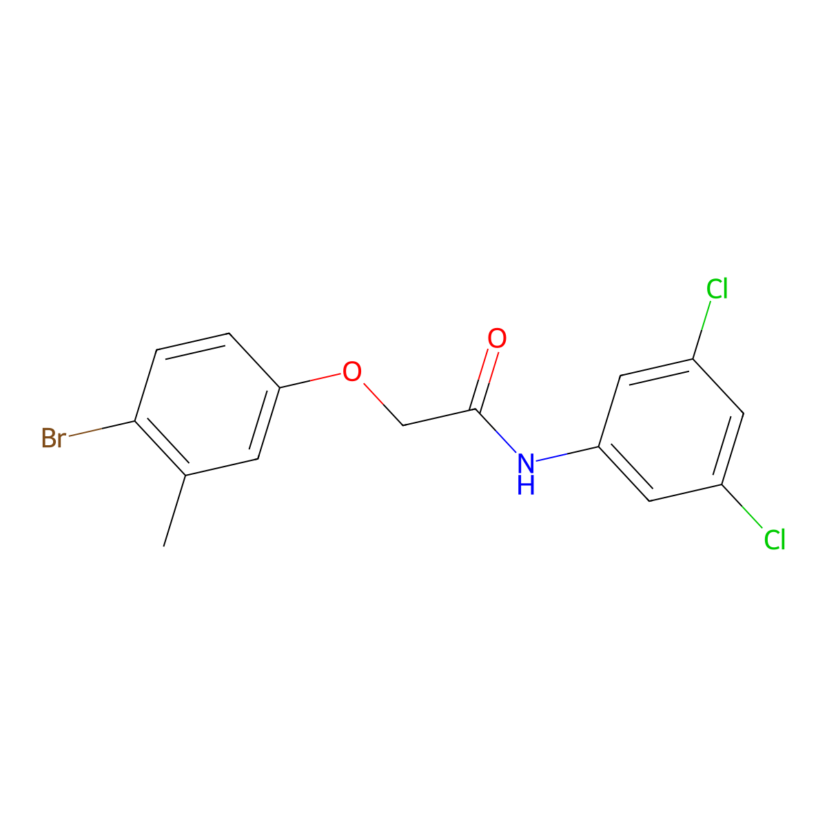 2-(4-bromo-3-methylphenoxy)-N-(3,5-dichlorophenyl)acetamide molecular structure, CAS 424809-69-8