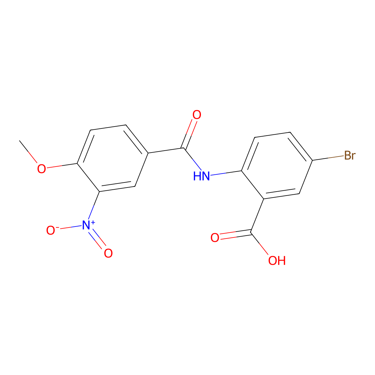 5-Bromo-2-{[(4-methoxy-3-nitrophenyl)carbonyl]amino}benzoic acid molecular structure, CAS 424809-72-3