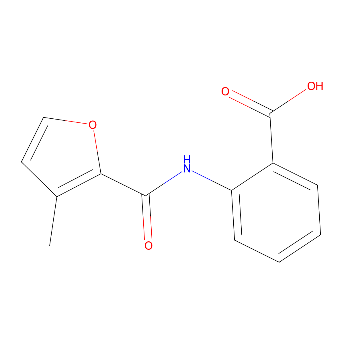 2-(3-Methylfuran-2-carboxamido)benzoic acid molecular structure, CAS 424809-74-5