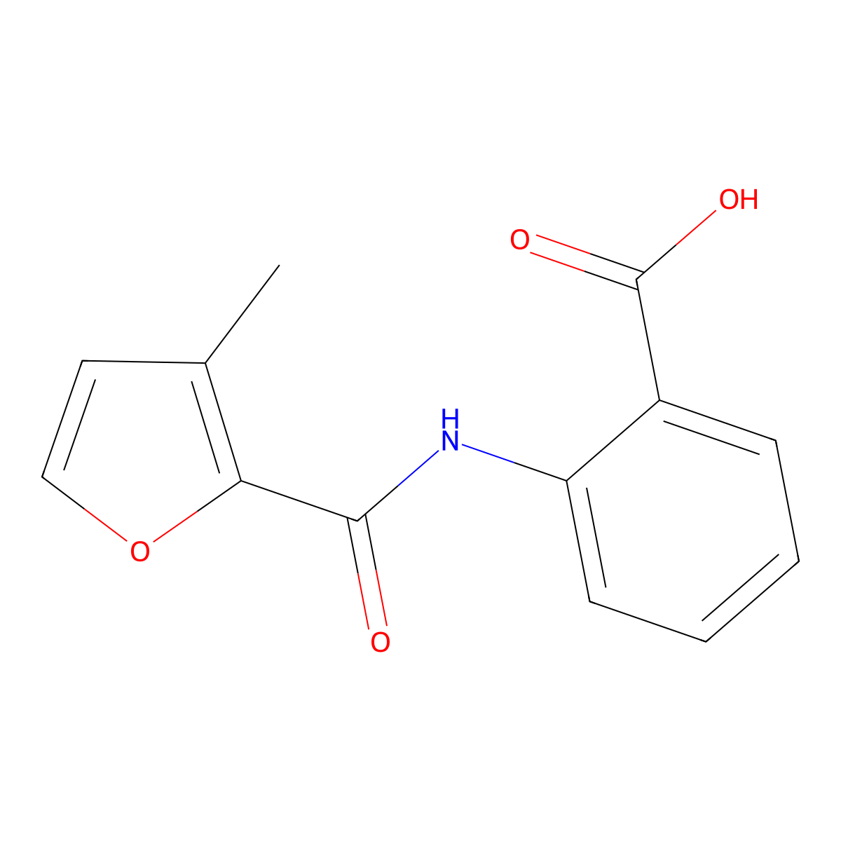 2-(3-Methylfuran-2-carboxamido)benzoic acid molecular structure, CAS 424809-74-5