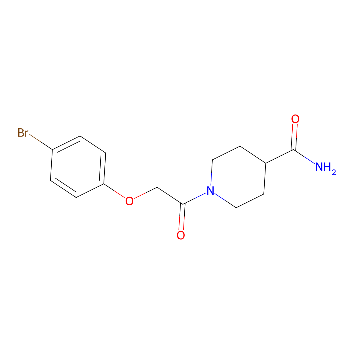 1-[(4-Bromophenoxy)acetyl]piperidine-4-carboxamide molecular structure, CAS 424809-75-6
