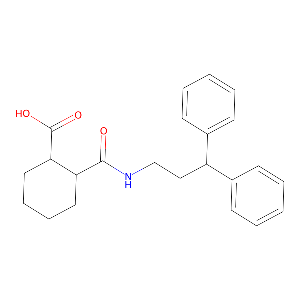 2-{[(3,3-Diphenylpropyl)amino]carbonyl}cyclohexanecarboxylic acid molecular structure, CAS 424810-04-8
