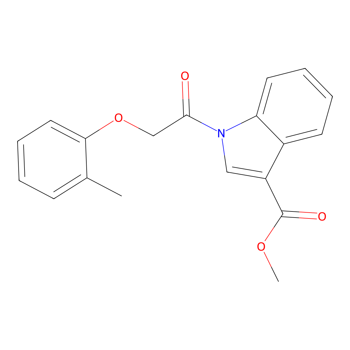 Methyl 1-(2-(o-tolyloxy)acetyl)-1H-indole-3-carboxylate molecular structure, CAS 424810-09-3