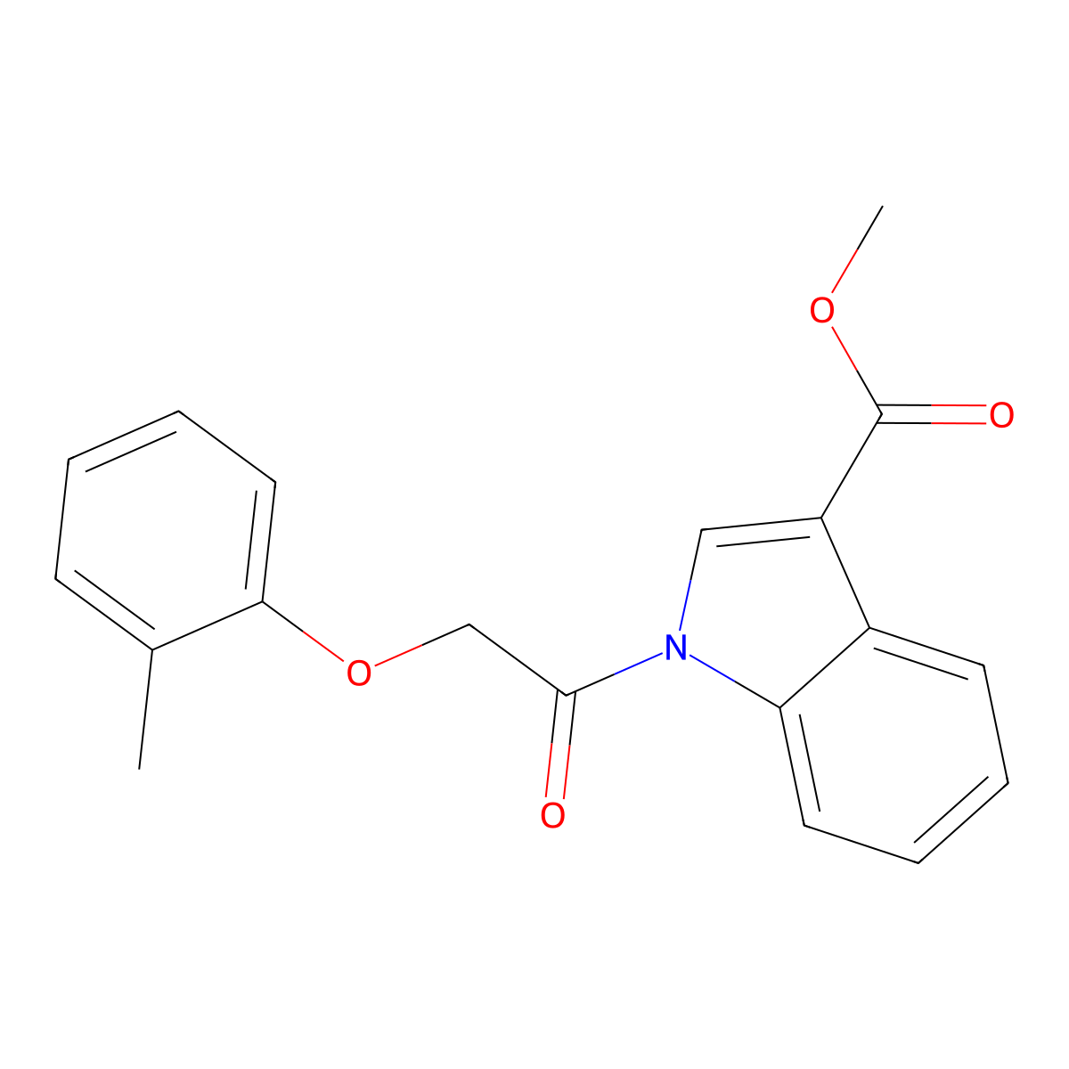 Methyl 1-(2-(o-tolyloxy)acetyl)-1H-indole-3-carboxylate molecular structure, CAS 424810-09-3