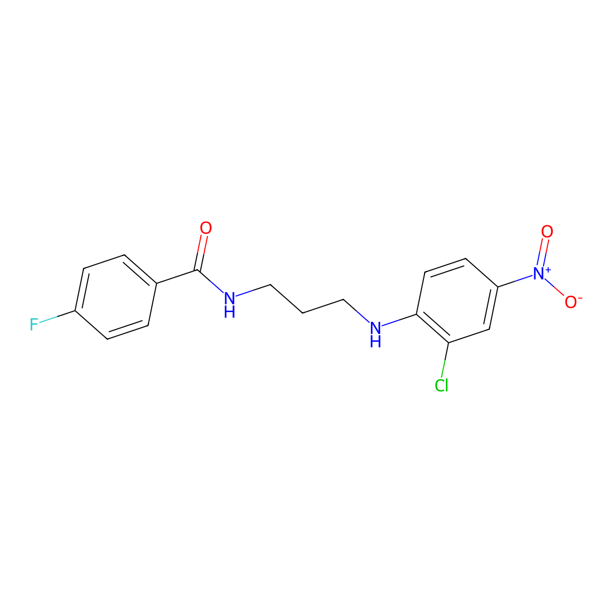 N-[3-(2-chloro-4-nitroanilino)propyl]-4-fluorobenzamide molecular structure, CAS 424810-35-5