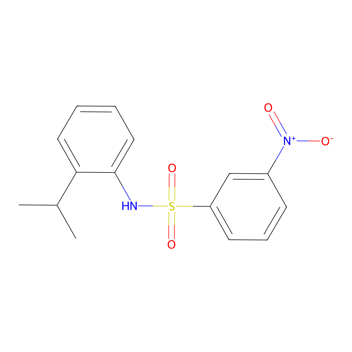 3-nitro-N-(2-propan-2-ylphenyl)benzenesulfonamide molecular structure, CAS 424810-71-9