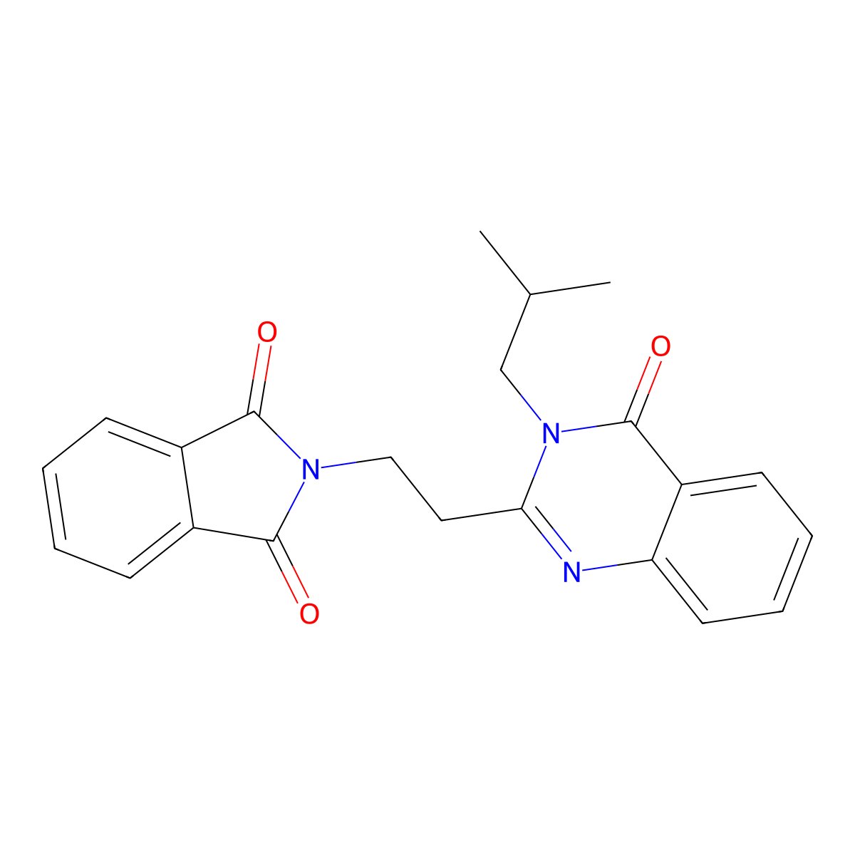 2-[2-[3-(2-Methylpropyl)-4-oxoquinazolin-2-yl]ethyl]isoindole-1,3-dione molecular structure, CAS 424810-96-8