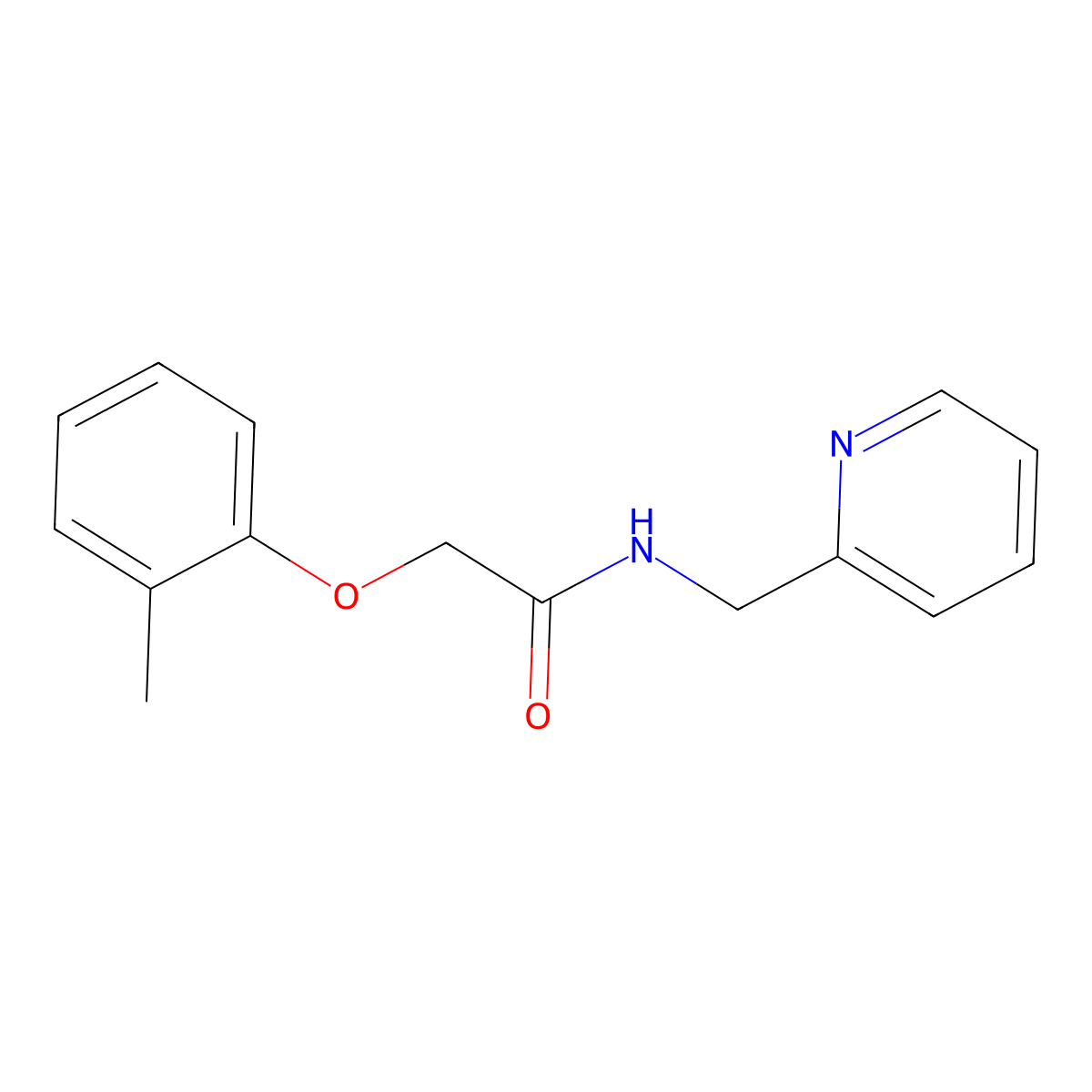 2-(2-methylphenoxy)-N-(pyridin-2-ylmethyl)acetamide molecular structure, CAS 424811-33-6