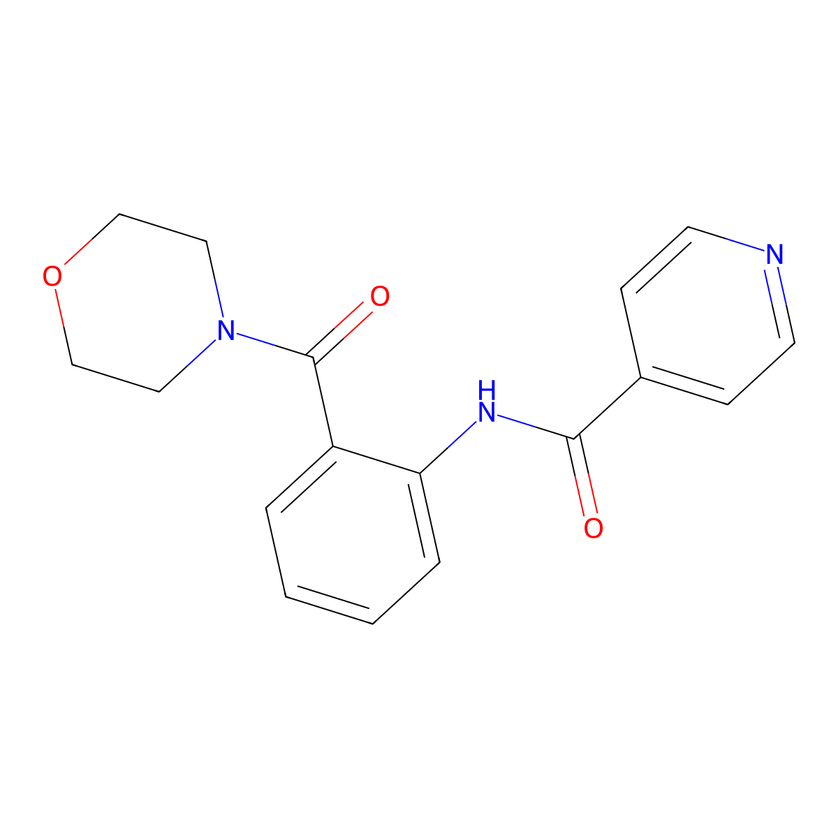 N-[2-(4-morpholinylcarbonyl)phenyl]isonicotinamide molecular structure, CAS 424811-39-2