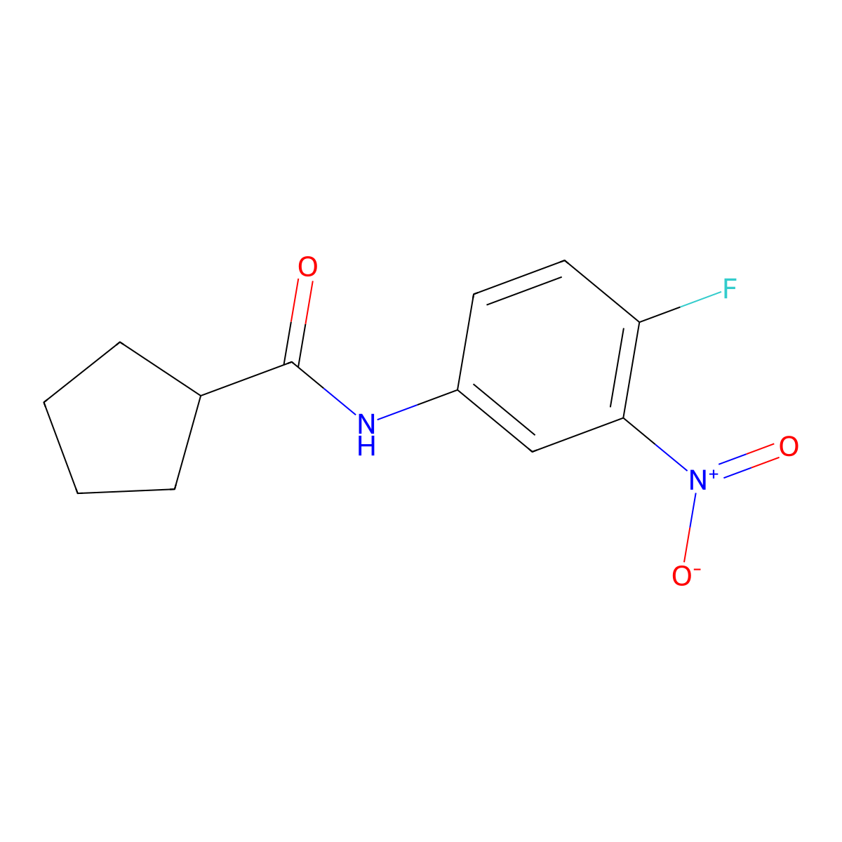 N-(4-fluoro-3-nitrophenyl)cyclopentanecarboxamide molecular structure, CAS 424811-75-6
