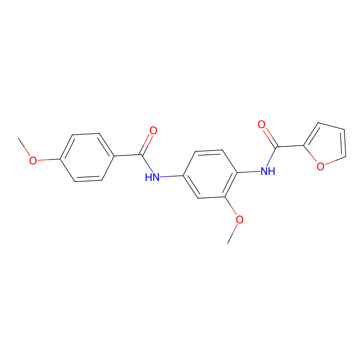 N-{2-methoxy-4-[(4-methoxybenzoyl)amino]phenyl}-2-furamide molecular structure, CAS 424812-09-9