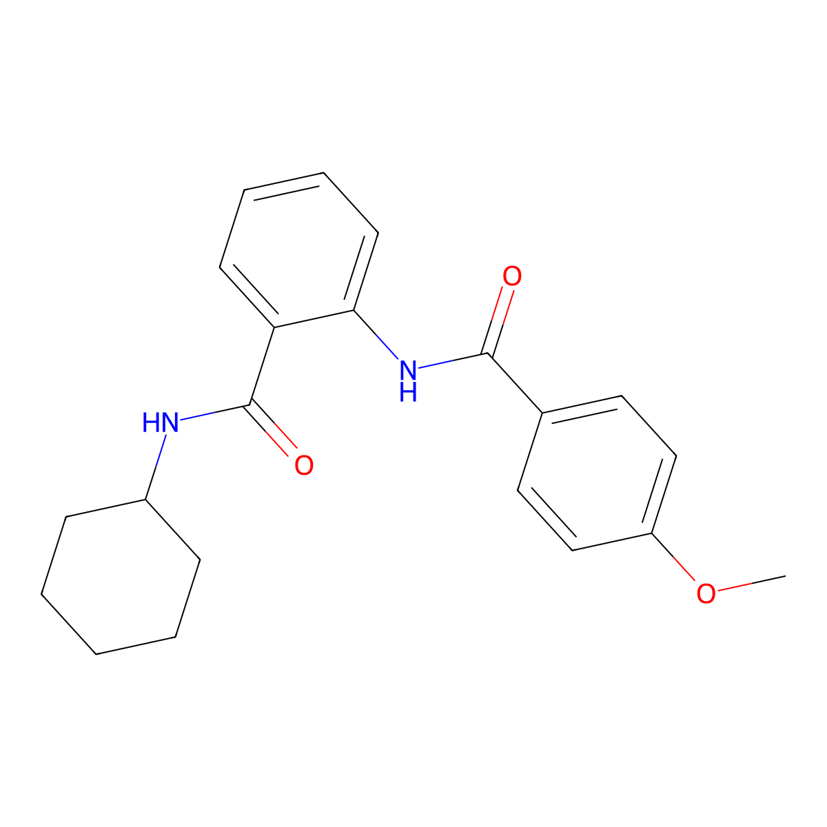 N-cyclohexyl-2-[(4-methoxybenzoyl)amino]benzamide molecular structure, CAS 424812-11-3