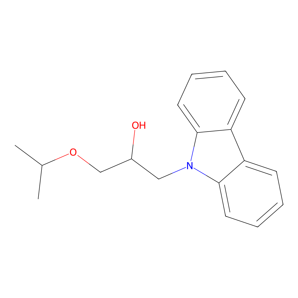 1-Carbazol-9-yl-3-propan-2-yloxypropan-2-ol molecular structure, CAS 424812-58-8