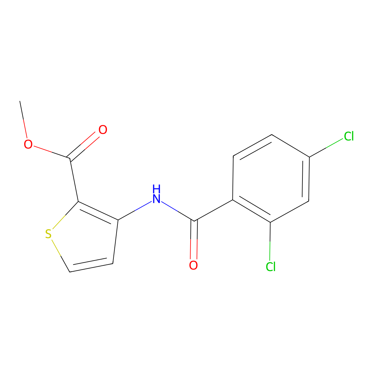 Methyl3-[(2,4-dichlorobenzoyl)amino]thiophene-2-carboxylate molecular structure, CAS 424812-72-6