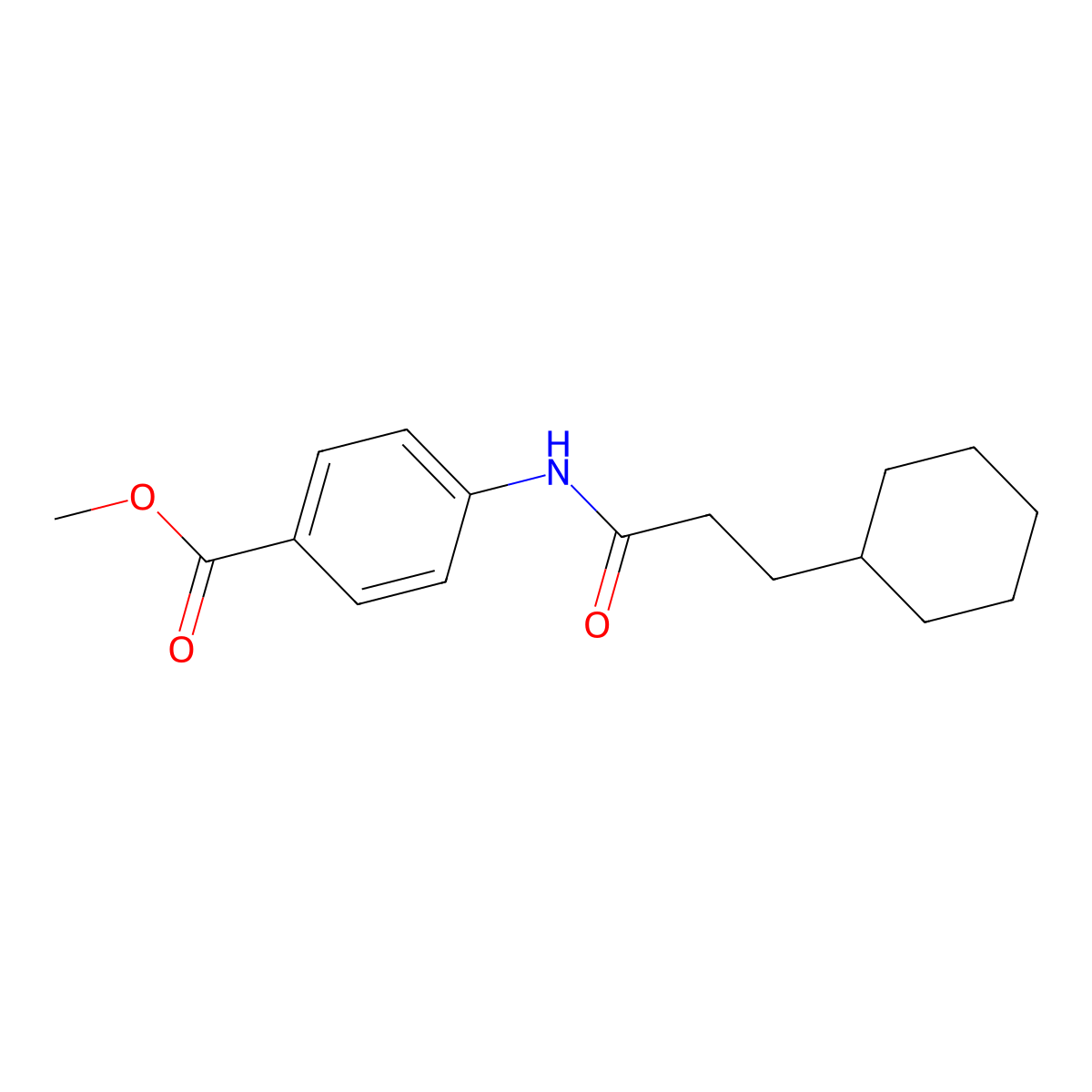 Methyl 4-(3-cyclohexylpropanoylamino)benzoate molecular structure, CAS 424813-30-9