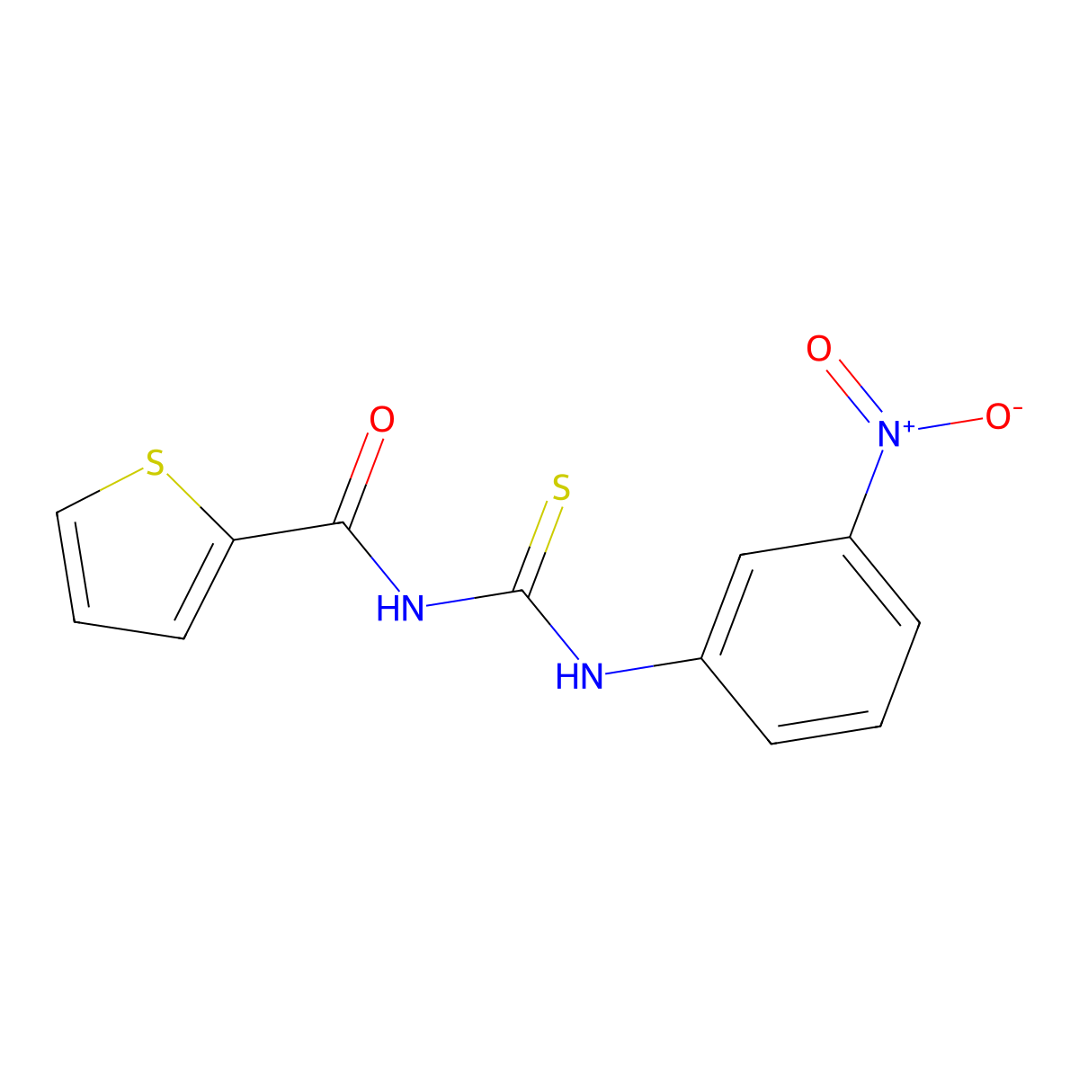 N-[(3-nitrophenyl)carbamothioyl]thiophene-2-carboxamide molecular structure, CAS 424813-53-6