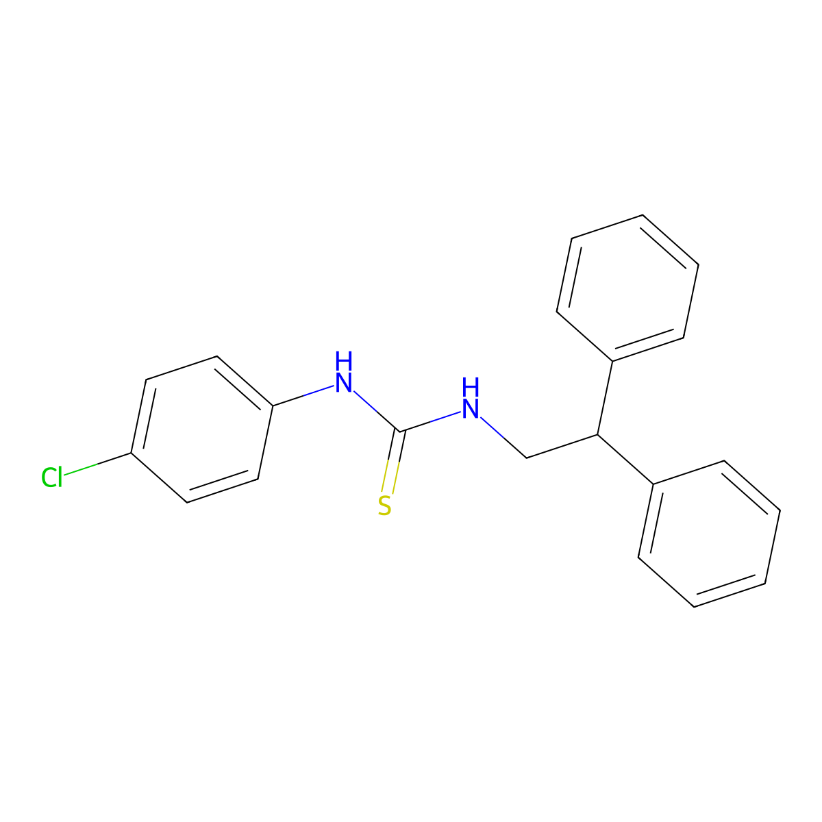 1-(4-Chlorophenyl)-3-(2,2-diphenylethyl)thiourea molecular structure, CAS 424813-62-7