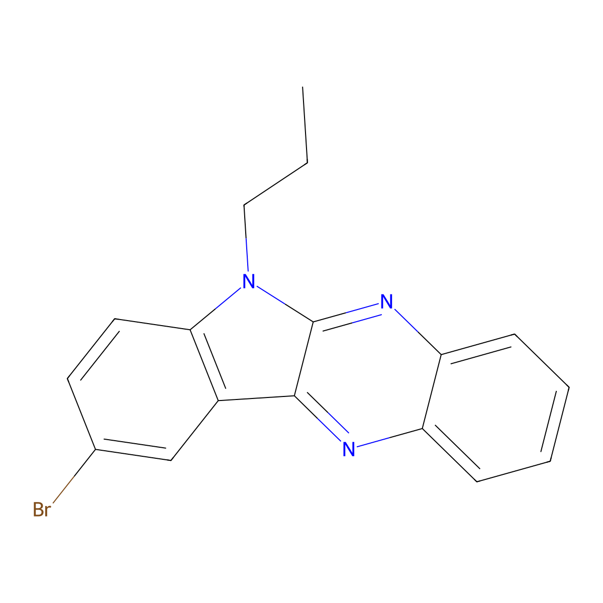 9-bromo-6-propyl-6H-indolo[2,3-b]quinoxaline molecular structure, CAS 424813-73-0