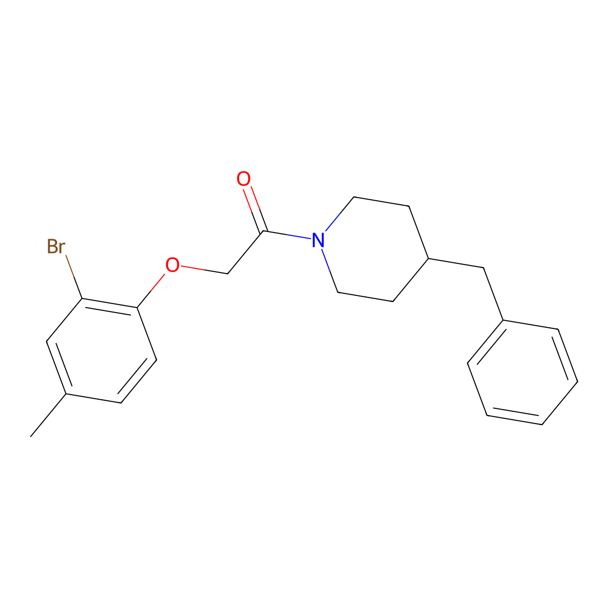 1-(4-Benzylpiperidin-1-yl)-2-(2-bromo-4-methylphenoxy)ethanone molecular structure, CAS 424813-79-6