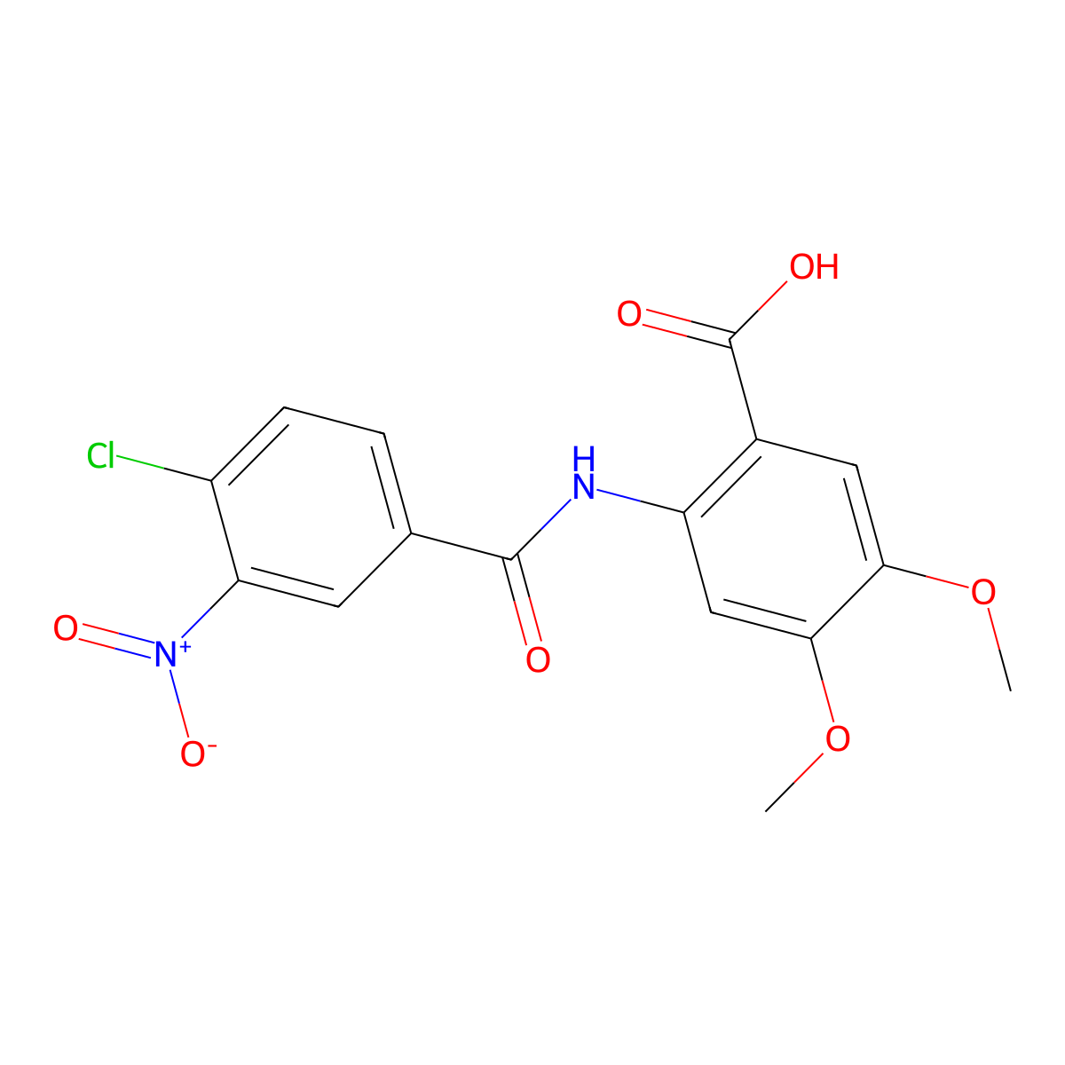 2-(4-Chloro-3-nitrobenzamido)-4,5-dimethoxybenzoic acid molecular structure, CAS 424813-82-1