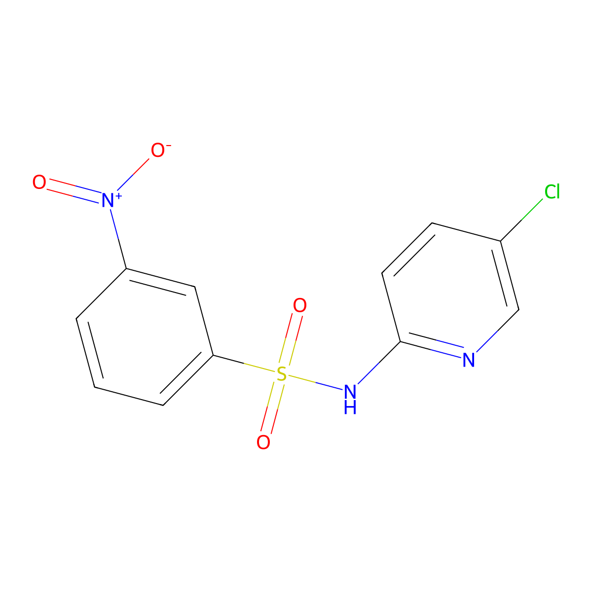 N-(5-chloropyridin-2-yl)-3-nitrobenzenesulfonamide molecular structure, CAS 424813-93-4