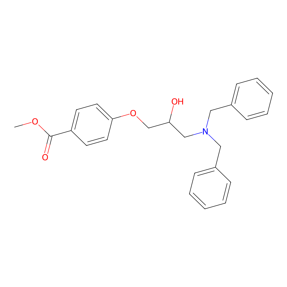Methyl 4-[3-(dibenzylamino)-2-hydroxypropoxy]benzoate molecular structure, CAS 424814-40-4