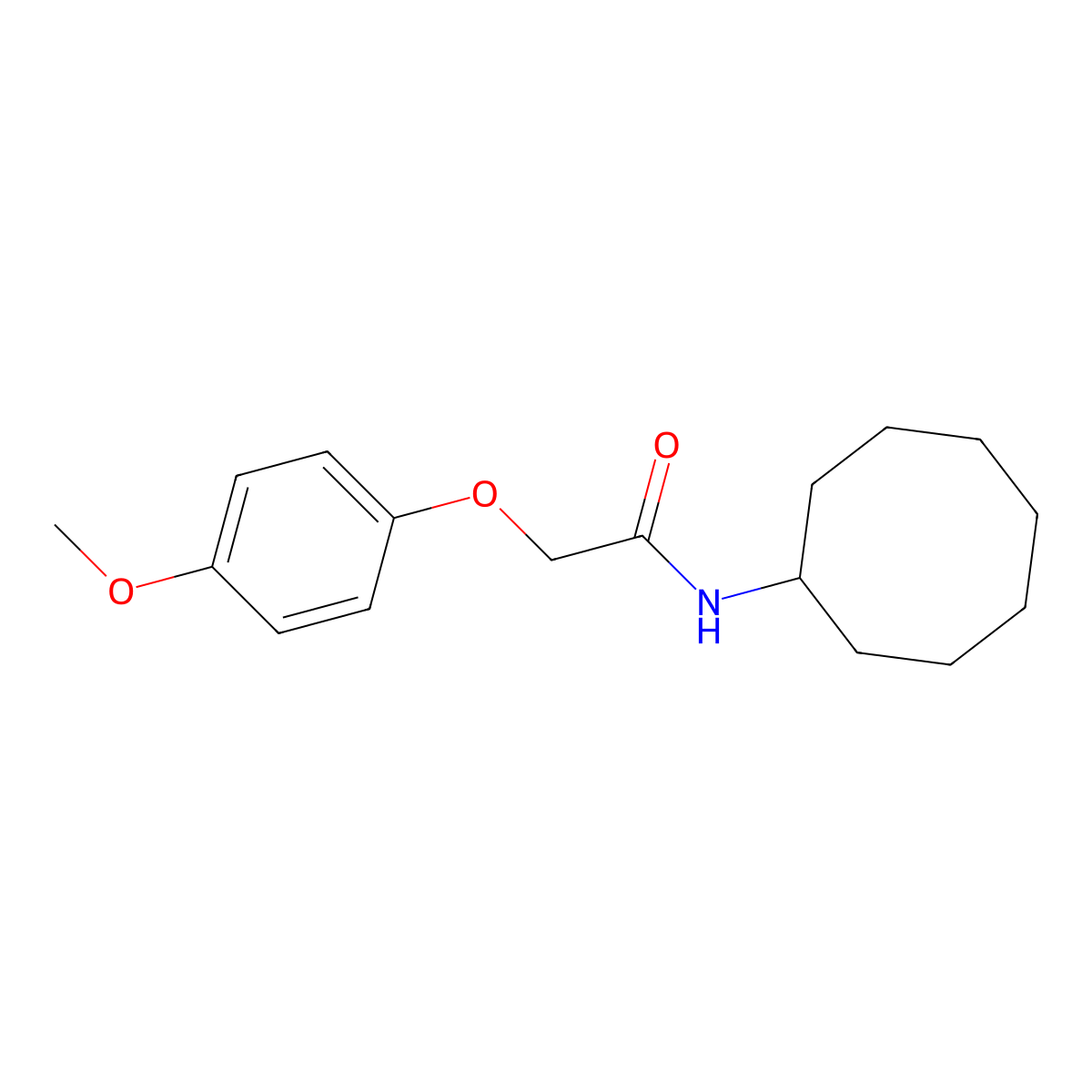 N-cyclooctyl-2-(4-methoxyphenoxy)acetamide molecular structure, CAS 424814-51-7