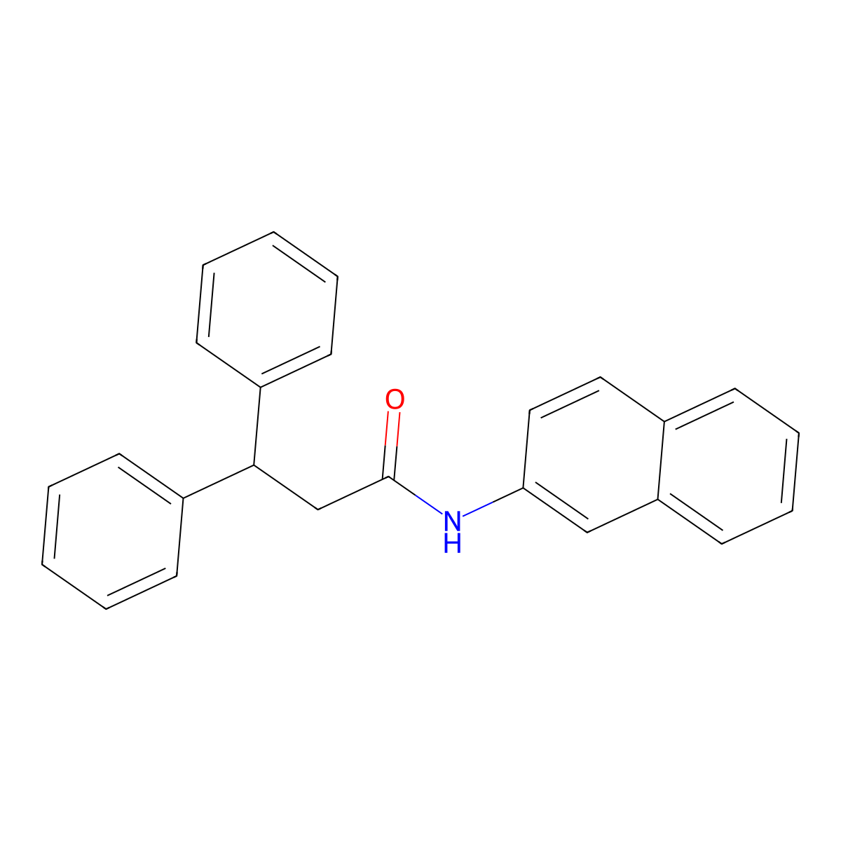 N-naphthalen-2-yl-3,3-diphenylpropanamide molecular structure, CAS 424814-58-4