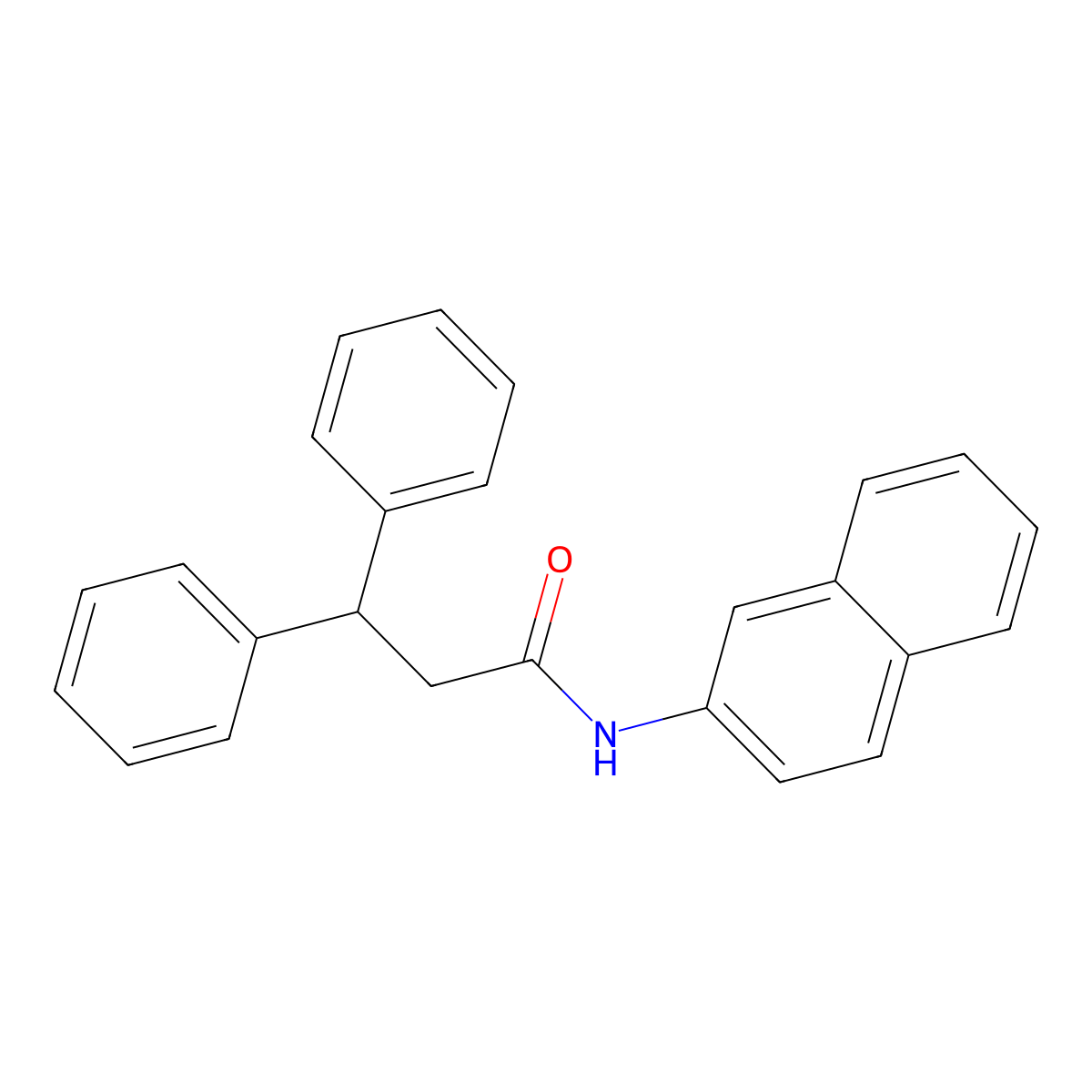 N-naphthalen-2-yl-3,3-diphenylpropanamide molecular structure, CAS 424814-58-4