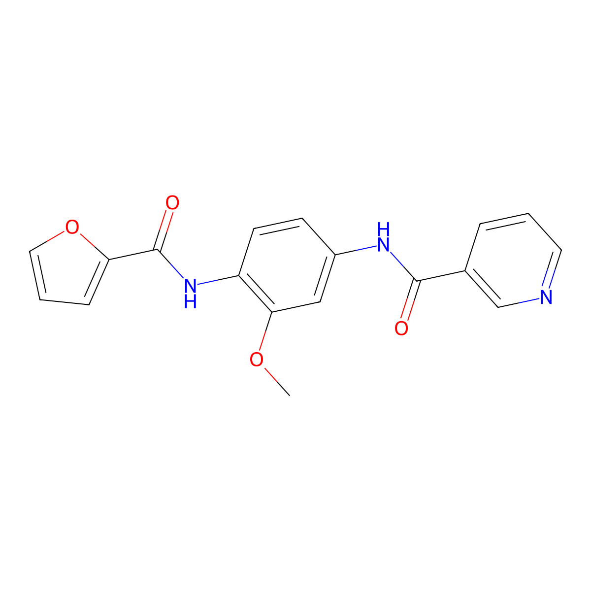 N-[4-(2-furoylamino)-3-methoxyphenyl]nicotinamide molecular structure, CAS 424814-71-1