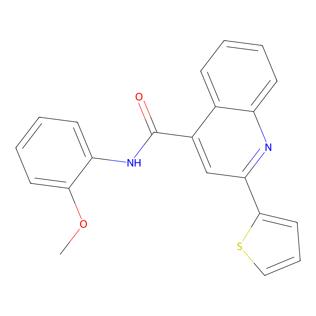 N-(2-methoxyphenyl)-2-(2-thienyl)-4-quinolinecarboxamide molecular structure, CAS 424814-79-9