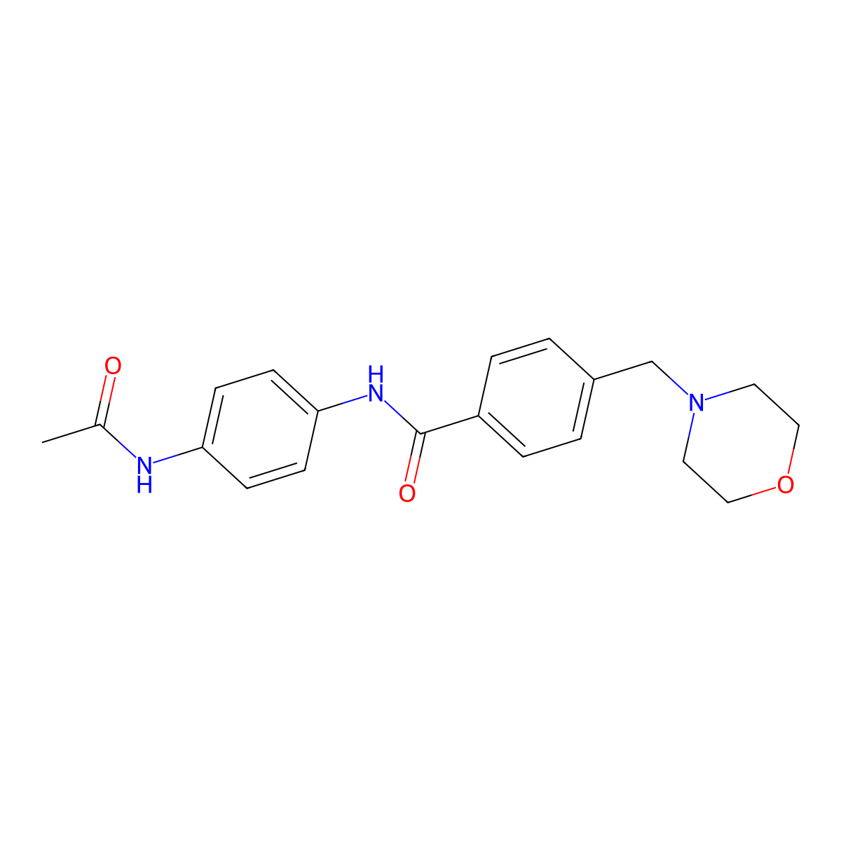 N-[4-(acetylamino)phenyl]-4-(morpholin-4-ylmethyl)benzamide molecular structure, CAS 424814-82-4