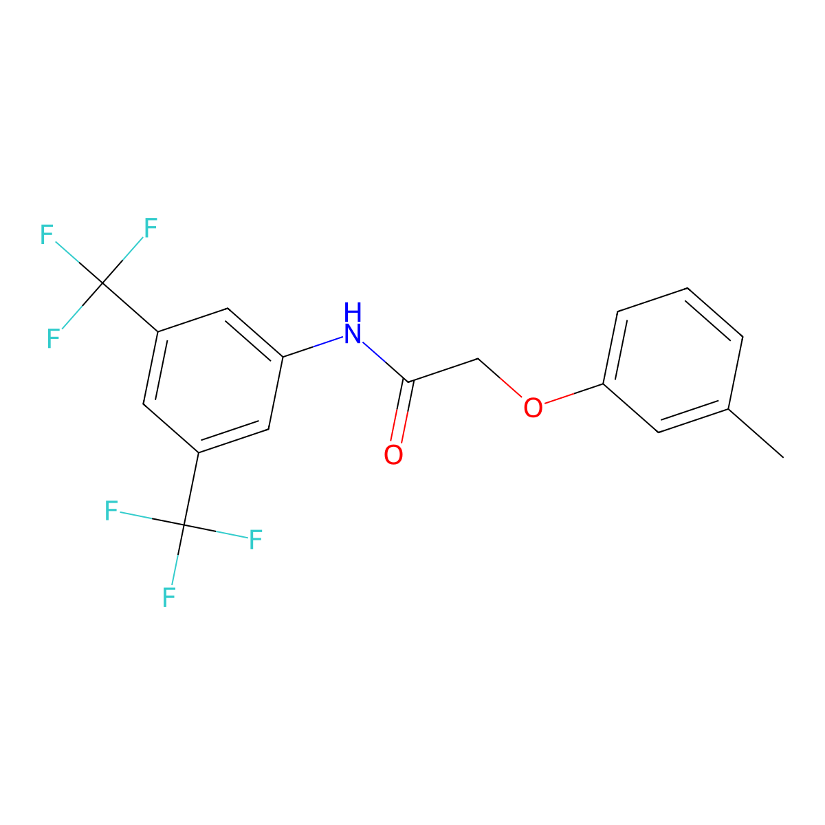 N-[3,5-bis(trifluoromethyl)phenyl]-2-(3-methylphenoxy)acetamide molecular structure, CAS 424814-98-2
