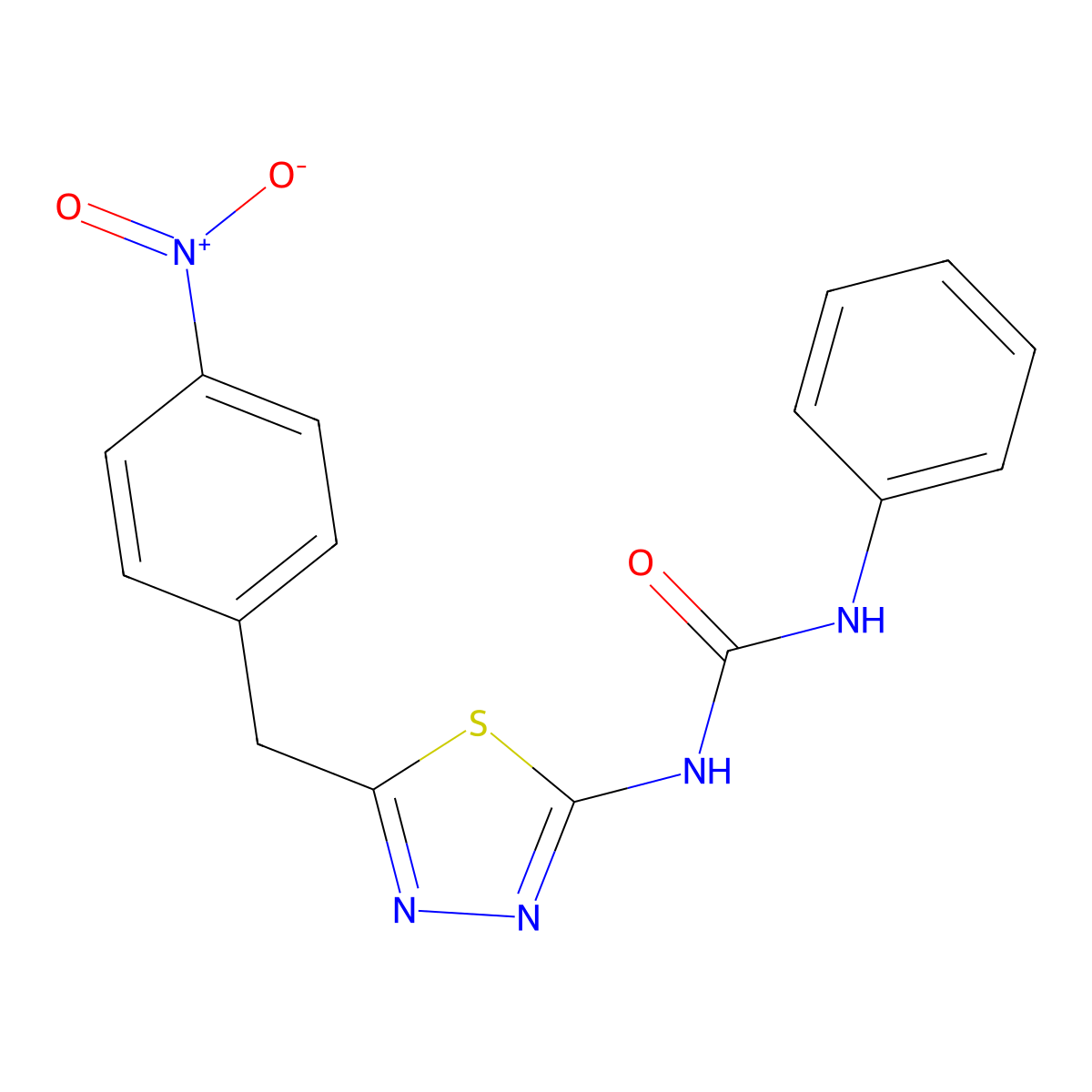1-[5-(4-Nitrobenzyl)-1,3,4-thiadiazol-2-yl]-3-phenylurea molecular structure, CAS 424815-43-0