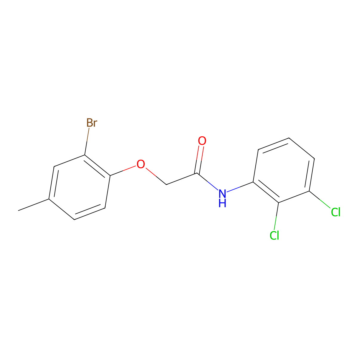 2-(2-bromo-4-methylphenoxy)-N-(2,3-dichlorophenyl)acetamide molecular structure, CAS 424815-49-6