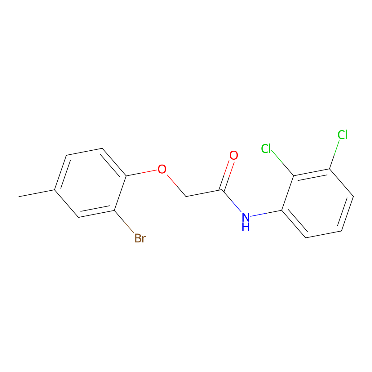 2-(2-bromo-4-methylphenoxy)-N-(2,3-dichlorophenyl)acetamide molecular structure, CAS 424815-49-6