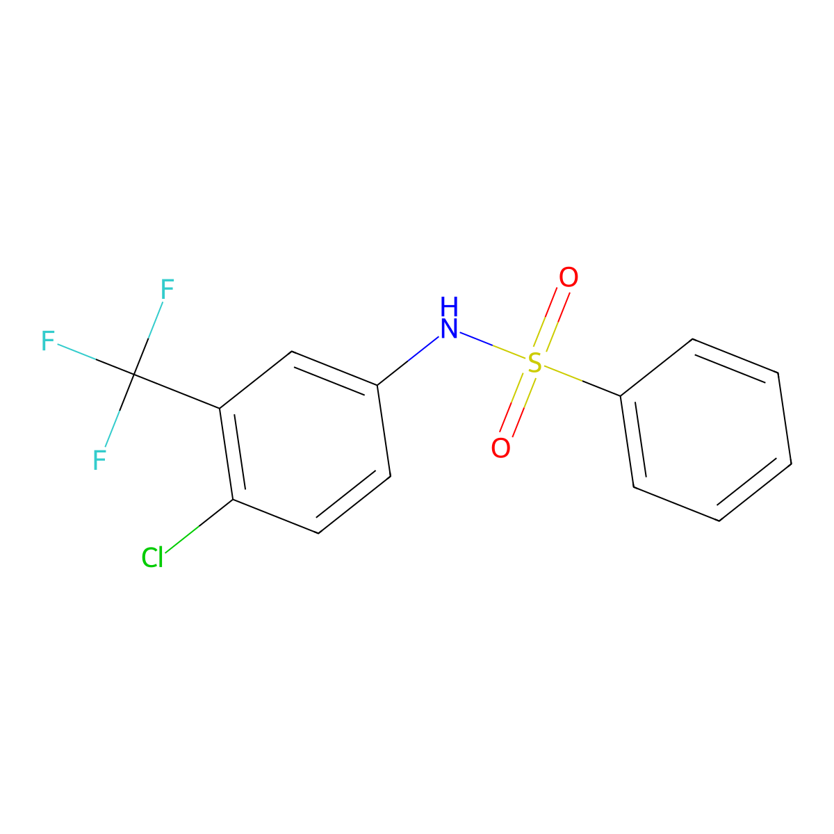 N-[4-chloro-3-(trifluoromethyl)phenyl]benzenesulfonamide molecular structure, CAS 424815-61-2