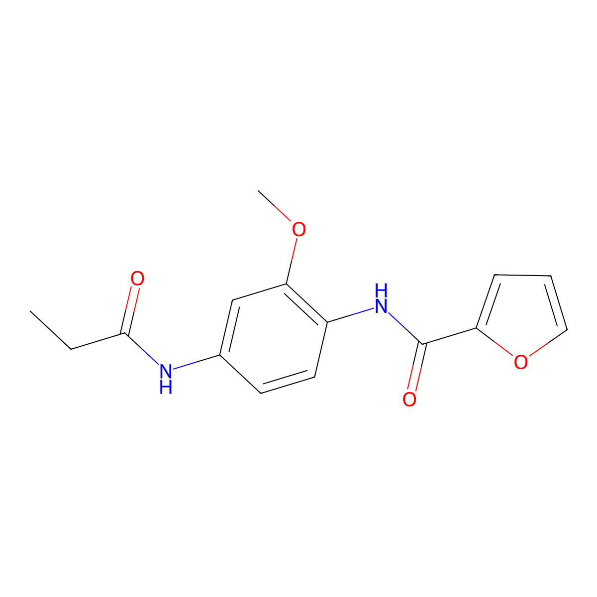 N-[2-methoxy-4-(propionylamino)phenyl]-2-furamide molecular structure, CAS 424815-80-5