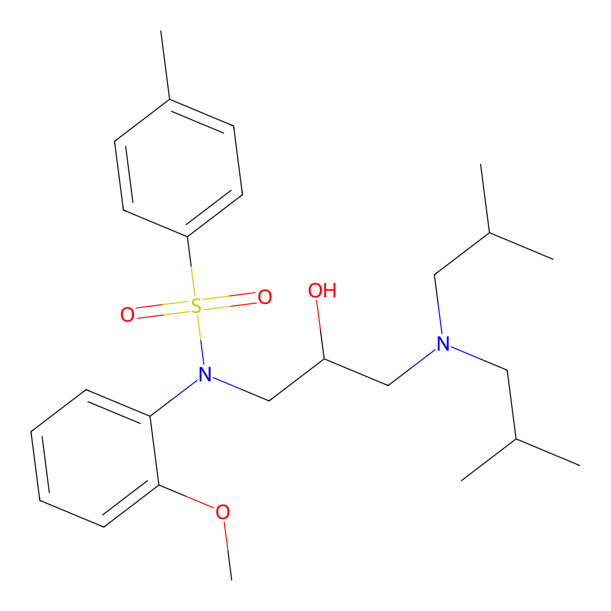 N-[3-[bis(2-methylpropyl)amino]-2-hydroxypropyl]-N-(2-methoxyphenyl)-4-methylbenzenesulfonamide molecular structure, CAS 424815-89-4