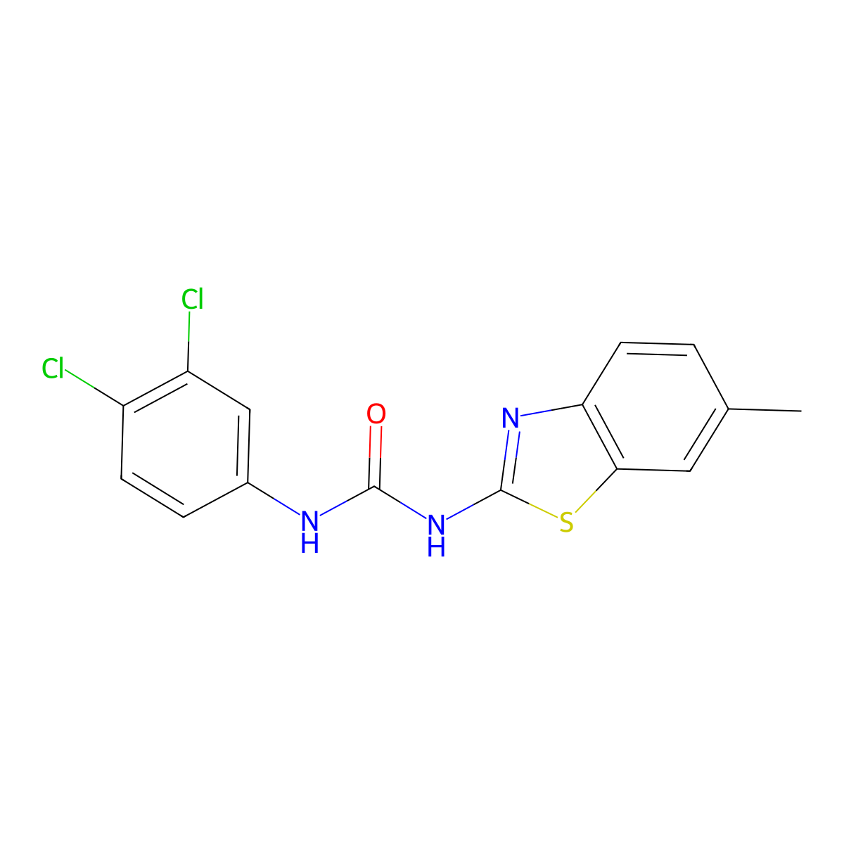 1-(3,4-Dichlorophenyl)-3-(6-methyl-1,3-benzothiazol-2-yl)urea molecular structure, CAS 424816-07-9