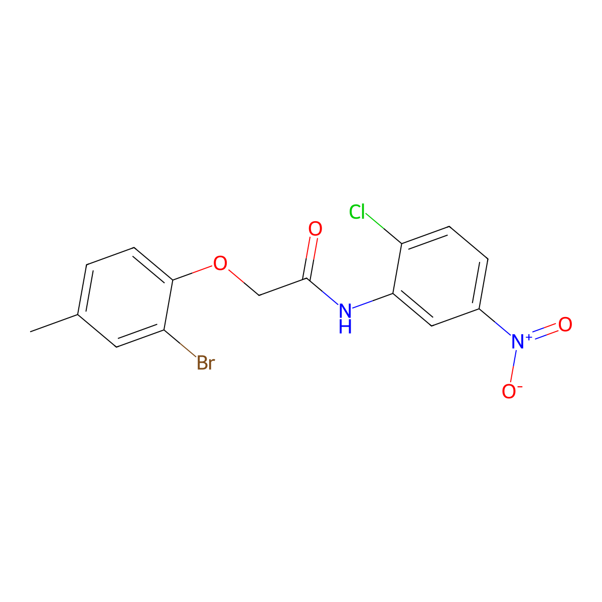 2-(2-bromo-4-methylphenoxy)-N-(2-chloro-5-nitrophenyl)acetamide molecular structure, CAS 424816-19-3