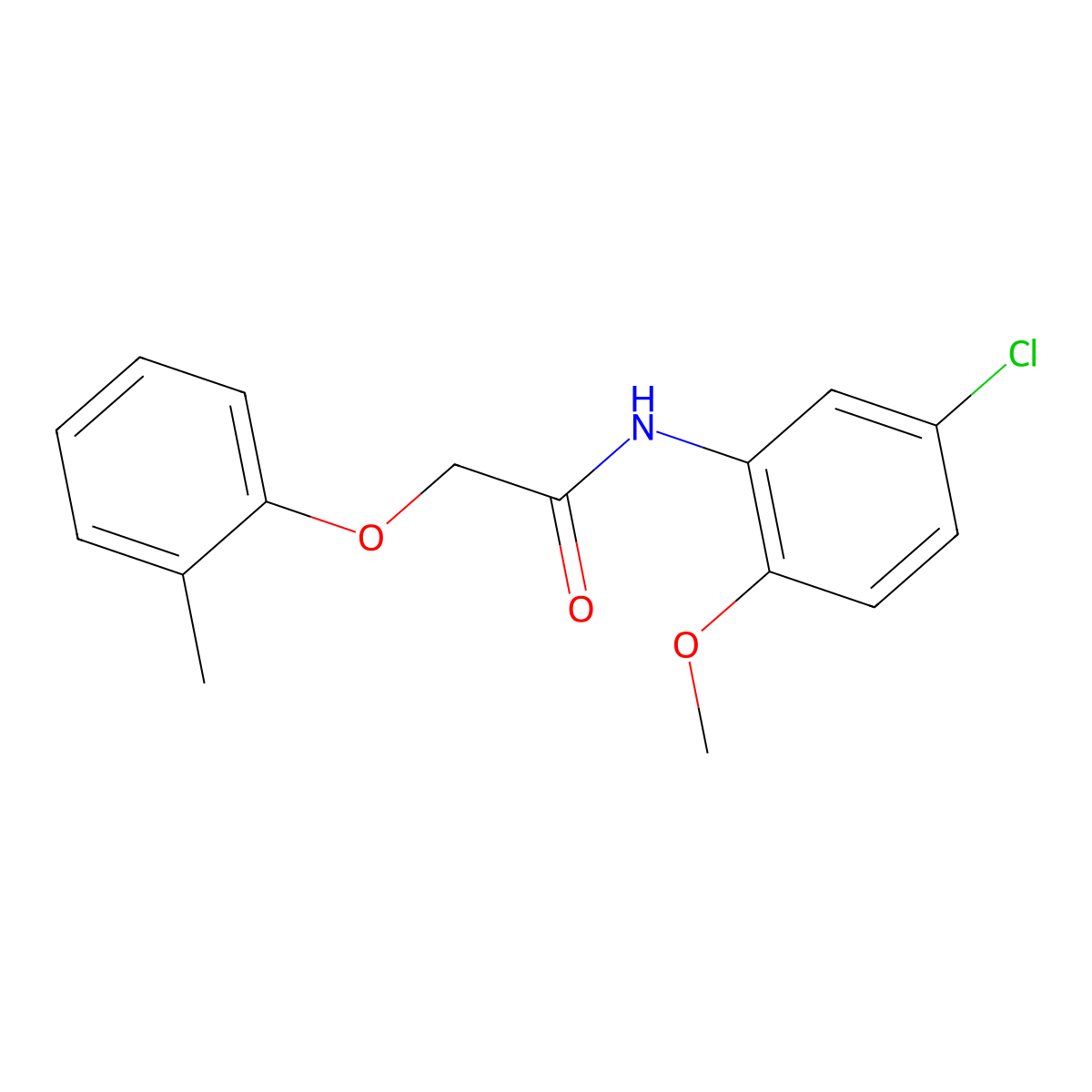 N-(5-chloro-2-methoxyphenyl)-2-(2-methylphenoxy)acetamide molecular structure, CAS 424816-23-9