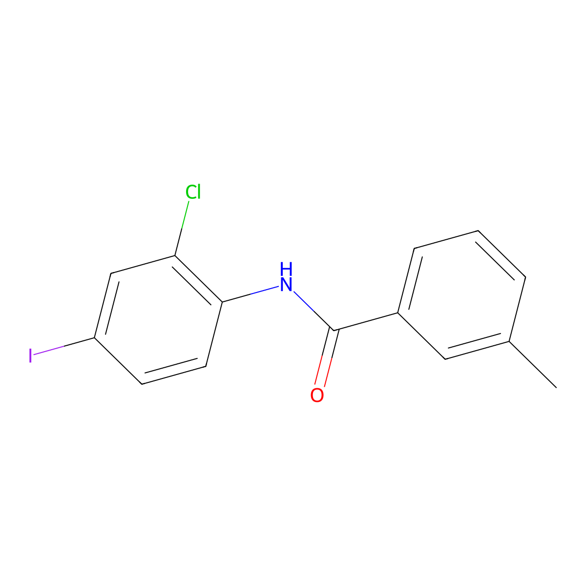 N-(2-chloro-4-iodophenyl)-3-methylbenzamide molecular structure, CAS 424816-35-3