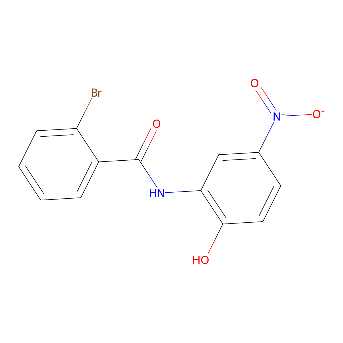 2-bromo-N-(2-hydroxy-5-nitrophenyl)benzamide molecular structure, CAS 424816-42-2