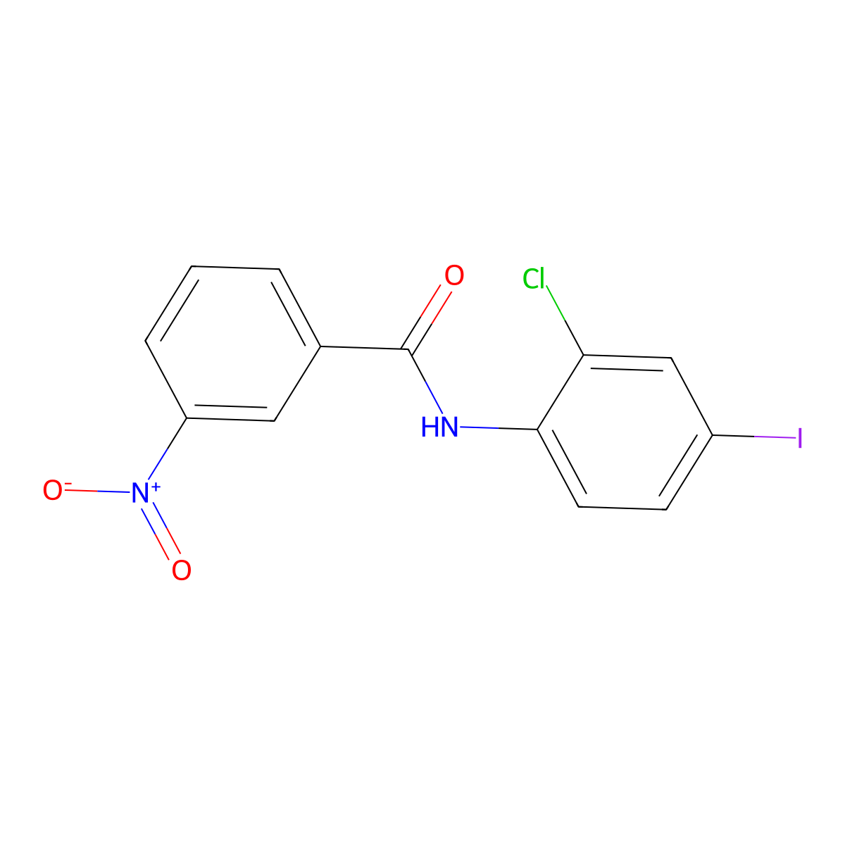 N-(2-chloro-4-iodophenyl)-3-nitrobenzamide molecular structure, CAS 424816-50-2