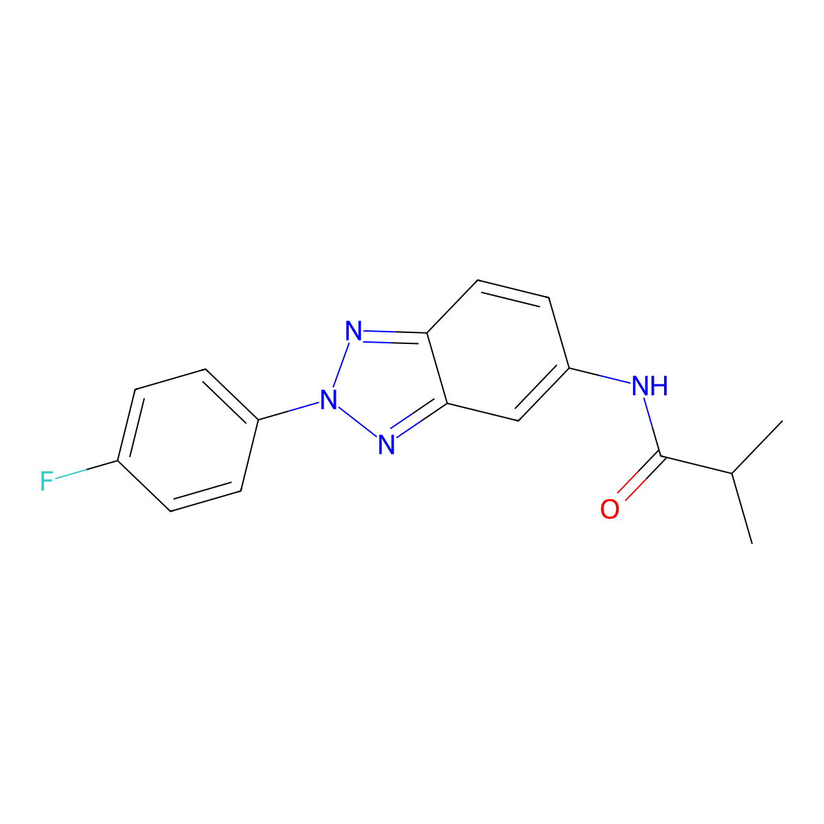 N-[2-(4-fluorophenyl)benzotriazol-5-yl]-2-methylpropanamide molecular structure, CAS 424816-62-6
